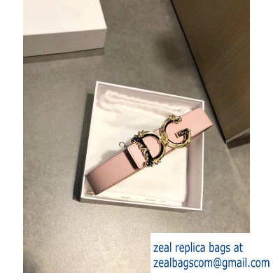 Dolce  &  Gabbana Width 3cm Belt Pink with Baroque DG Logo